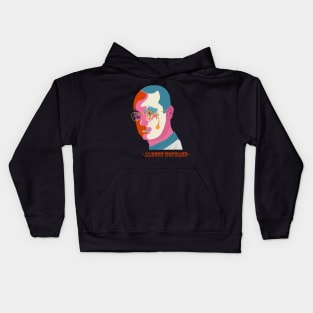 Albert Hofmann Portrait- Trippy Style - colorful illustration Kids Hoodie